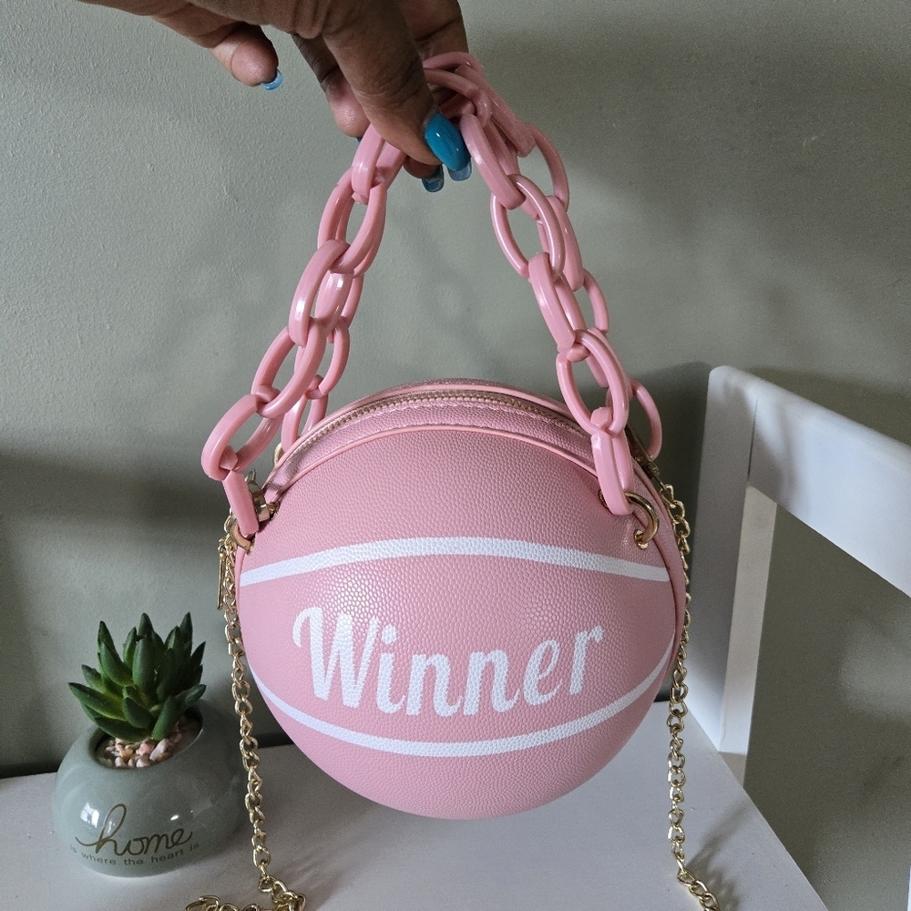 Pink Basketball-Shaped Women's Bag - Picture 2 of 9